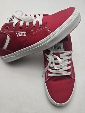 Vans Men's Red Canvas Low-Top Sneakers